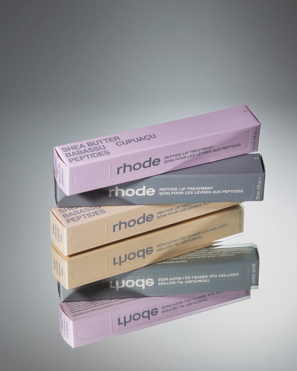 peptide lip treatment boxes, from top to bottom: watermelon slice, unscented, salted caramel