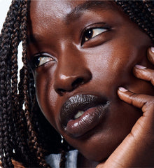 model with glazed skin