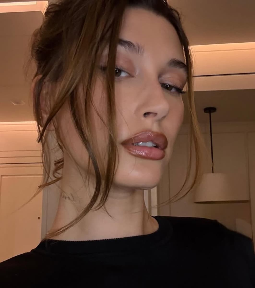 hailey with peptide lip tint