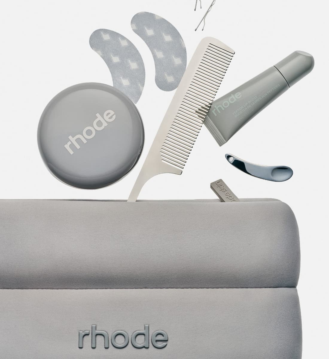 grey bubble bag, caffeine reset, peptide eye prep r icon, peptide lip boost sugar mint