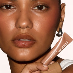 model wearing rhode sweet apple peptide lip treatment