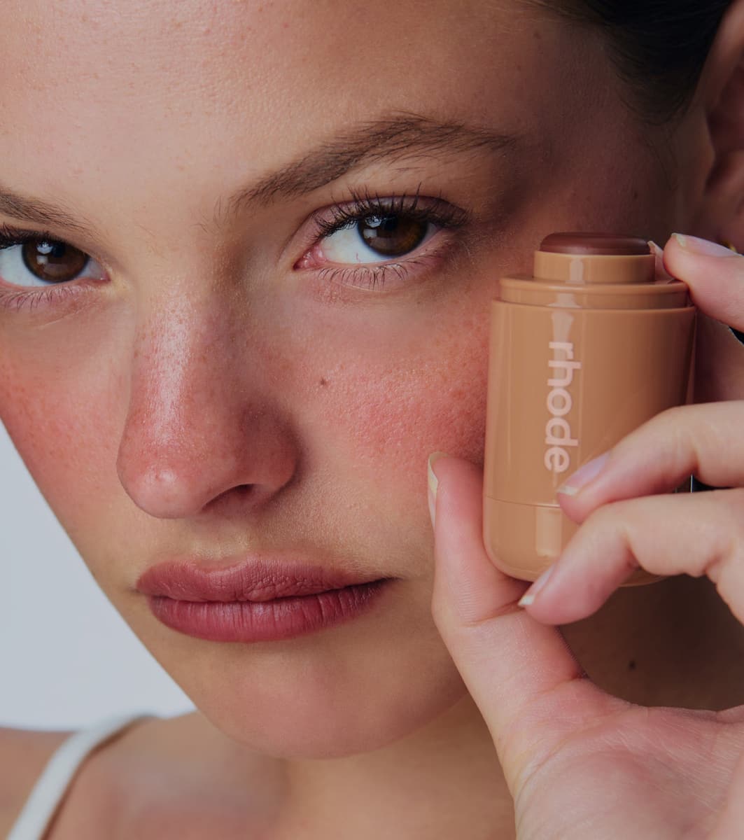 model wears pocket blush toasted teddy